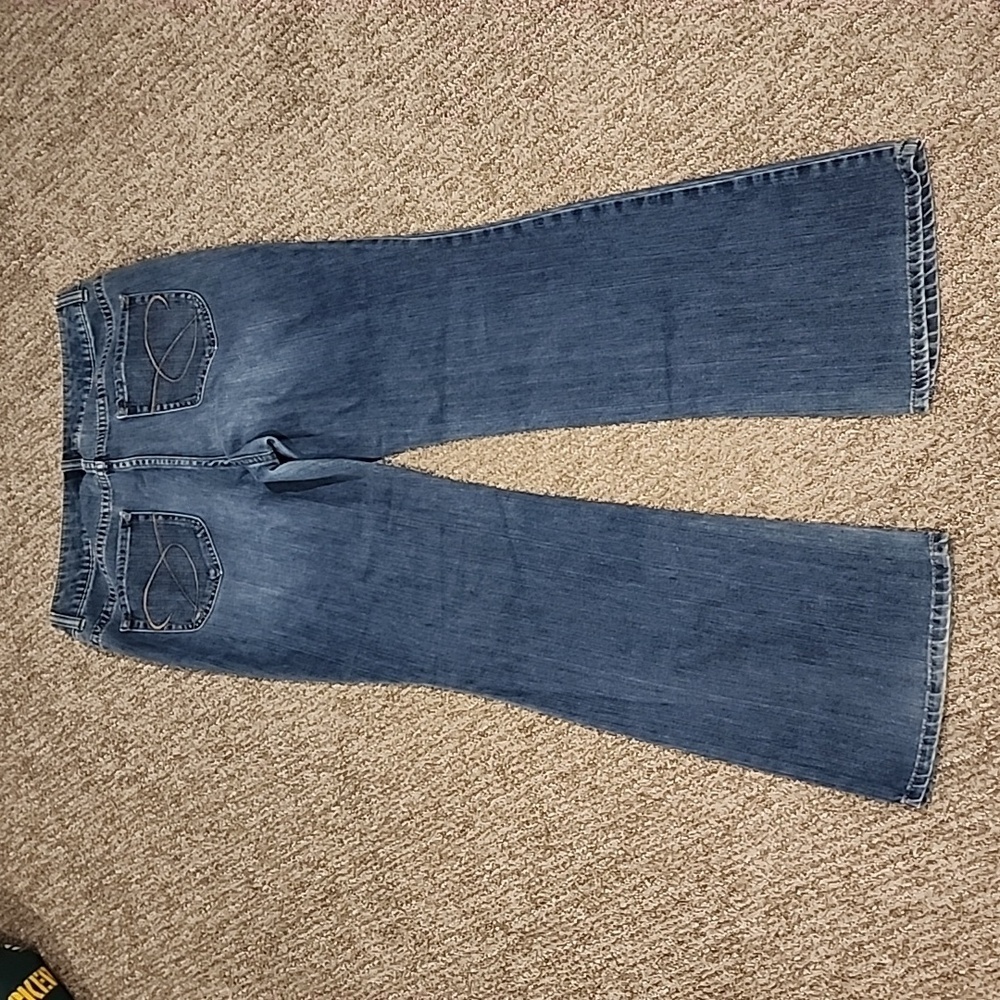 Chico's platinum denim size 12 (chico's) blue jean straight leg inseam 30 1/2 - Picture 4 of 6